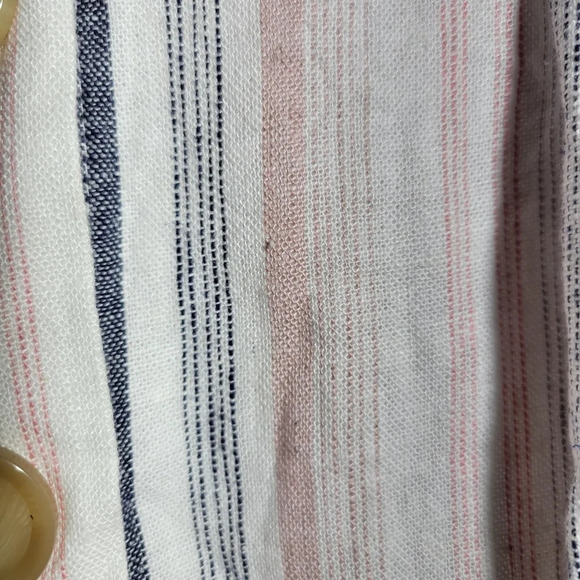 ❤️ 3 for $35 Ever New linen blend tie waist  striped mini knee length skirt 10 - Picture 6 of 8